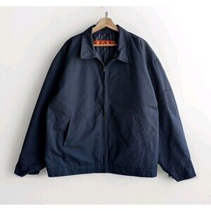 Vintage Red Kap Work Jacket Men's 2XL Navy Blue Mechanic Quilt Lined Jacket 90s